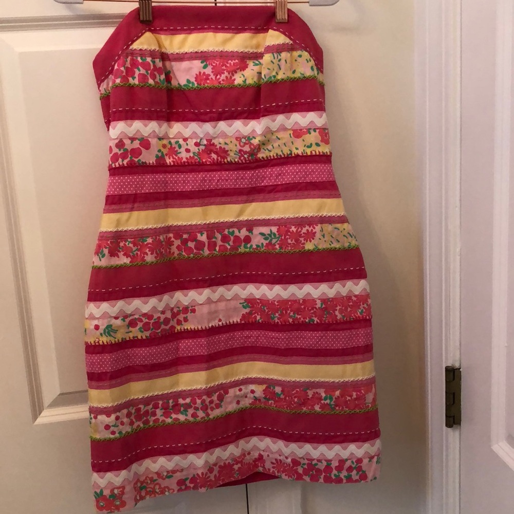 Lilly Pulitzer Multi-Patterned Strapless Dress - image 1
